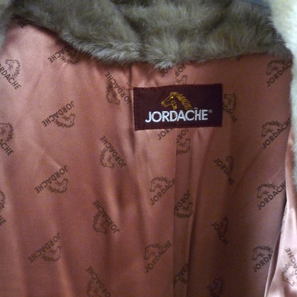 Jordache faux mink fur coat jacket light tan campaign color XL - Picture 5 of 5